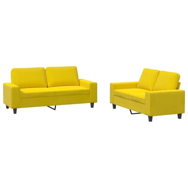 vidaXL sofasæt 2 dele stof lysegul