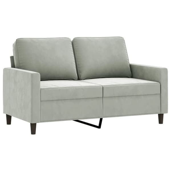 vidaXL sofasæt 3 dele med puder velour lysegrå