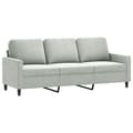 Miniatyrbillede 4 af 9: vidaXL sofasæt 3 dele med puder velour lysegrå