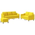 Miniatyrbillede 1 af 8: vidaXL sofasæt 3 dele med hynder stof lysegul