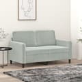 Miniatyrbillede 8 af 8: vidaXL 2-personers sofa 120 cm velour lysegrå