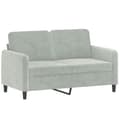 Miniatyrbillede 1 af 8: vidaXL 2-personers sofa 120 cm velour lysegrå