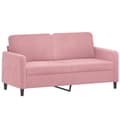 Miniatyrbild 3 av 7: vidaXL Soffgrupp 2 delar rosa sammet