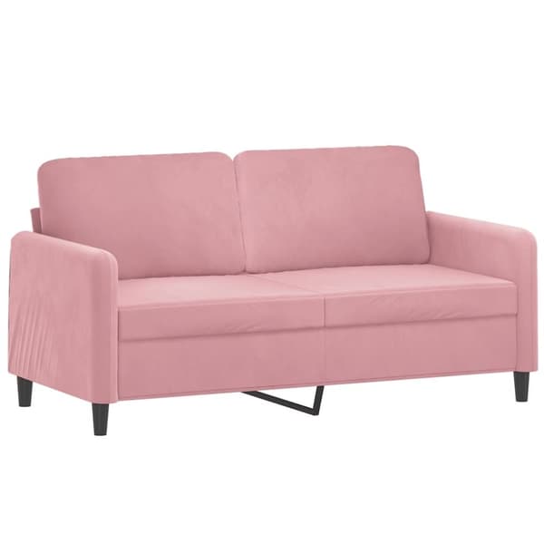 vidaXL Soffgrupp 2 delar rosa sammet