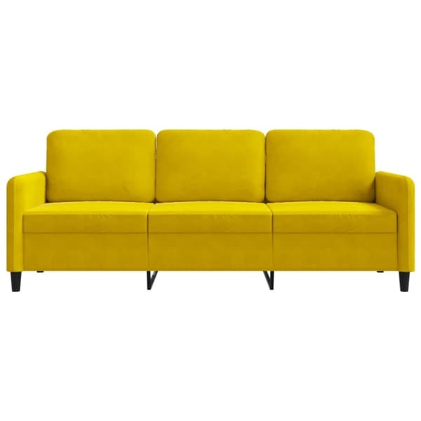 vidaXL 3-sitssoffa gul 180 cm sammet