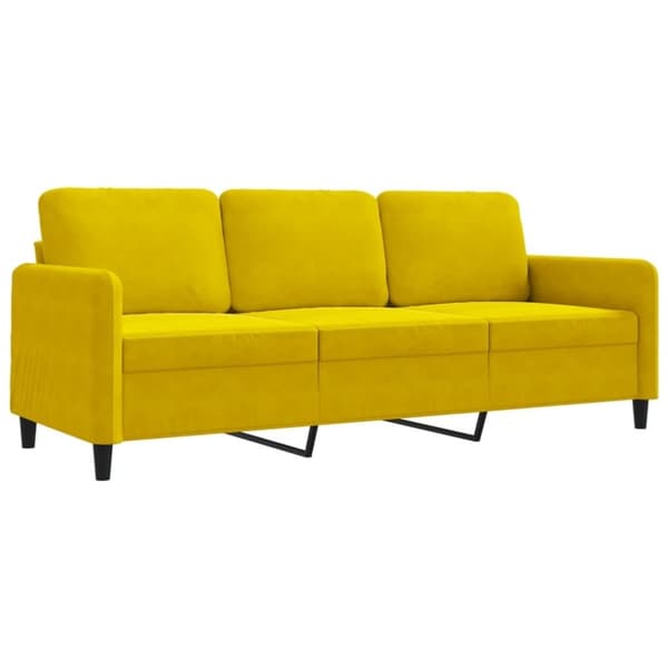 vidaXL 3-sitssoffa gul 180 cm sammet