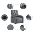 Miniatyrbild 8 av 11: vidaXL Elektrisk reclinerfåtölj grå konstläder