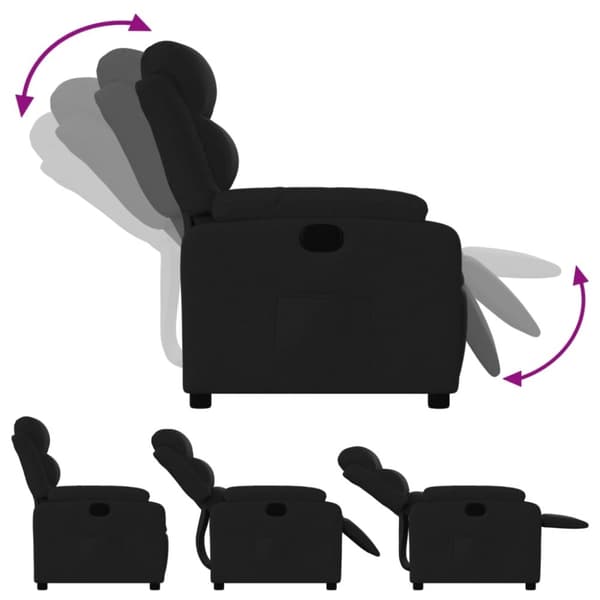 vidaXL Reclinerfåtölj svart tyg