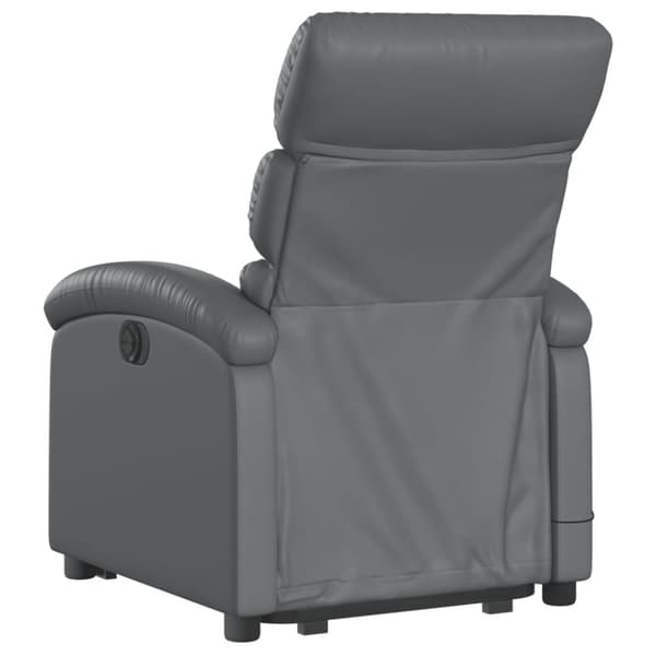 vidaXL Massagefåtölj med uppresningshjälp Grå konstläder