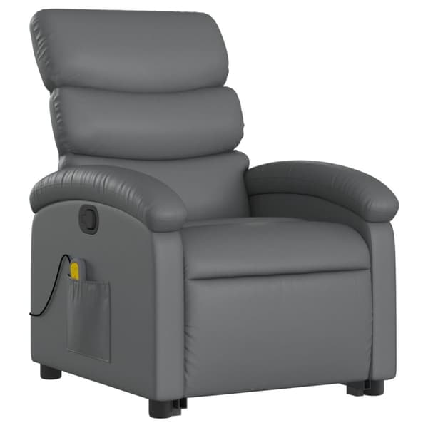 vidaXL løftestol med massagefunktion kunstlæder grå
