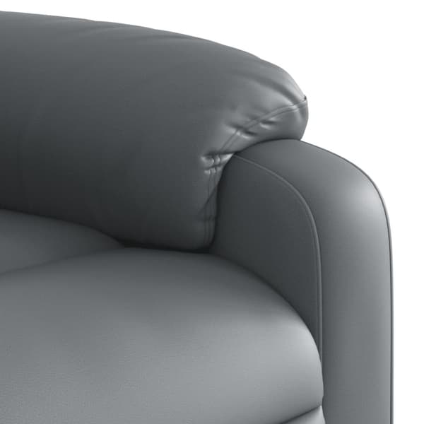 vidaXL Reclinerfåtölj med uppresningshjälp grå konstläder