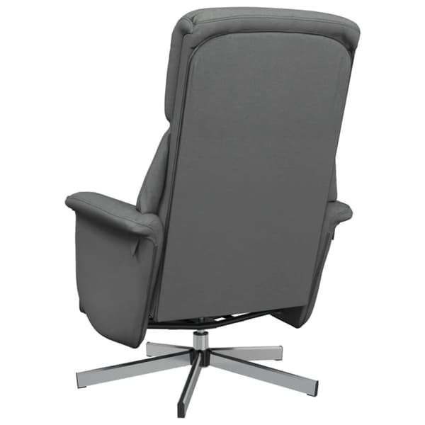 vidaXL Reclinerfåtölj med fotstöd mörkgrå tyg
