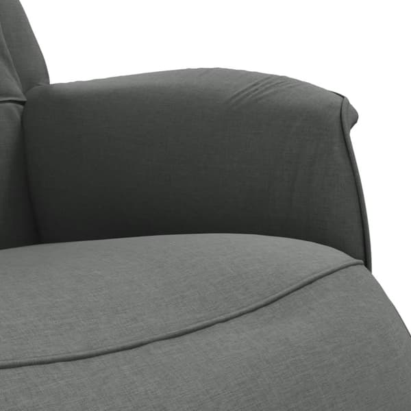 vidaXL Reclinerfåtölj med fotstöd mörkgrå tyg