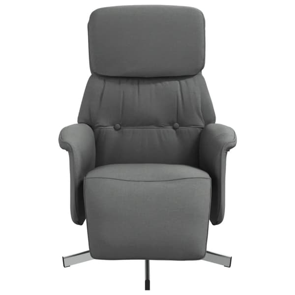 vidaXL Reclinerfåtölj med fotstöd mörkgrå tyg