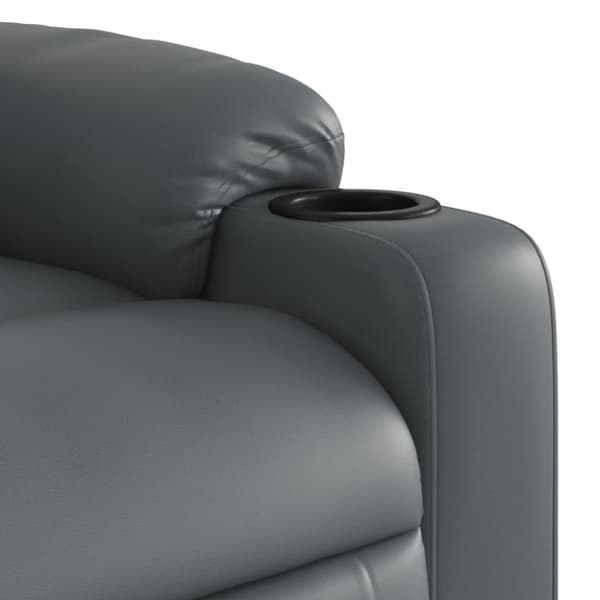 vidaXL Massagefåtölj med uppresningshjälp Grå konstläder