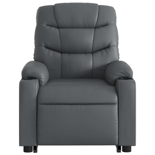 vidaXL Massagefåtölj med uppresningshjälp grå konstläder