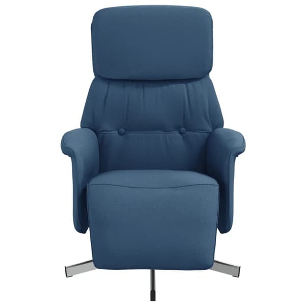 vidaXL Reclinerfåtölj med fotstöd blå tyg
