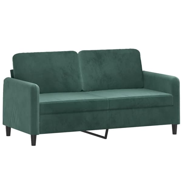 vidaXL 2-sitssoffa med prydnadskuddar mörkgrön 140 cm sammet