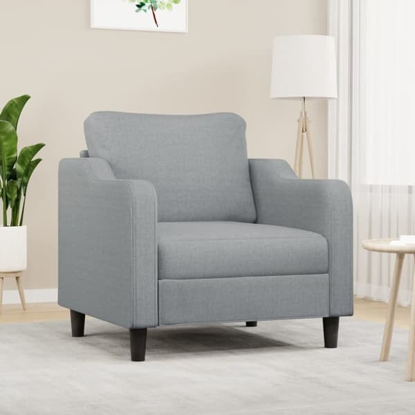 vidaXL Fåtölj ljusgrå 60 cm tyg