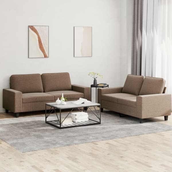 vidaXL sofasæt 2 dele stof brun