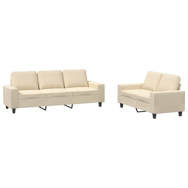 vidaXL sofasæt 2 dele stof cremefarvet