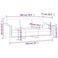 Miniatyrbillede 7 af 8: vidaXL 3-personers sofa med pyntepuder 180 cm stof cremefarvet