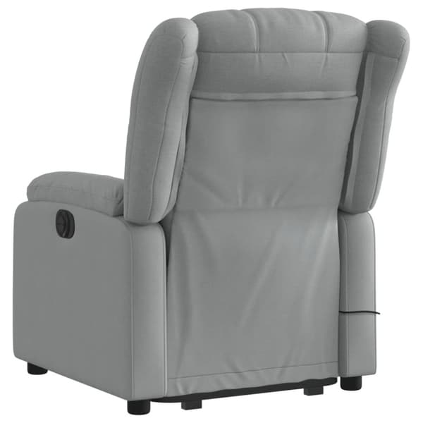 vidaXL Elektrisk massagefåtölj med uppresningshjälp ljusgrå tyg