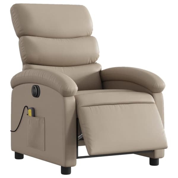 vidaXL Elektrisk massagefåtölj cappuccino konstläder