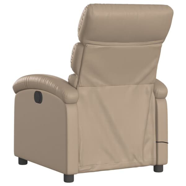 vidaXL Elektrisk massagefåtölj cappuccino konstläder