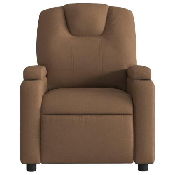 vidaXL Elektrisk reclinerfåtölj Brun tyg