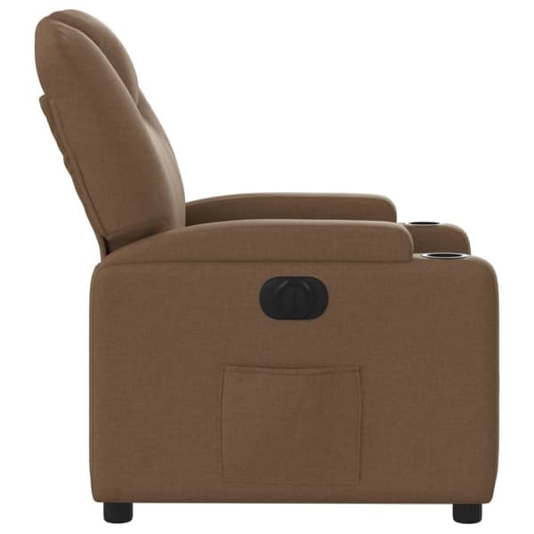 vidaXL Elektrisk reclinerfåtölj Brun tyg