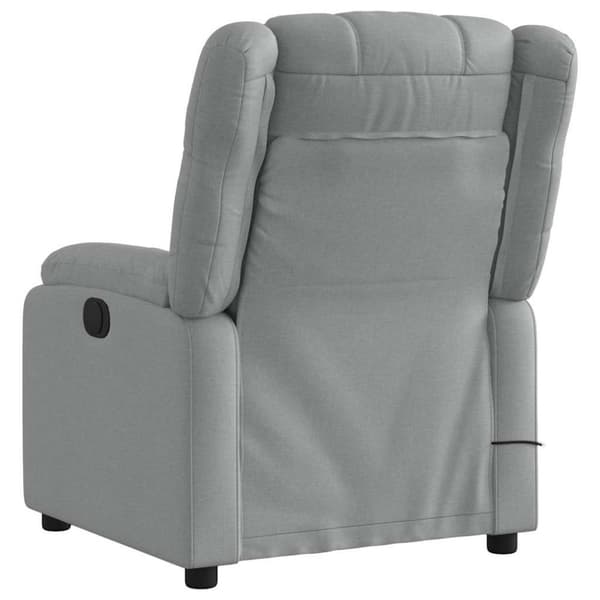 vidaXL Elektrisk massagefåtölj ljusgrå tyg