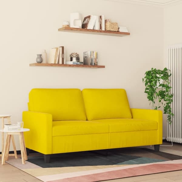 vidaXL 2-personers sofa 140 cm fløjl gul