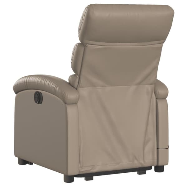 vidaXL Massagefåtölj med uppresningshjälp cappuccino konstläder