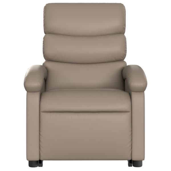 vidaXL Massagefåtölj med uppresningshjälp cappuccino konstläder