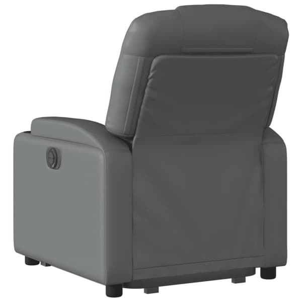 vidaXL Reclinerfåtölj med uppresningshjälp grå konstläder