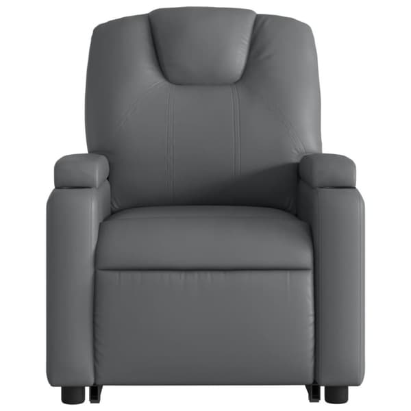 vidaXL Reclinerfåtölj med uppresningshjälp grå konstläder