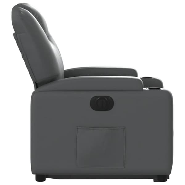 vidaXL Reclinerfåtölj med uppresningshjälp grå konstläder