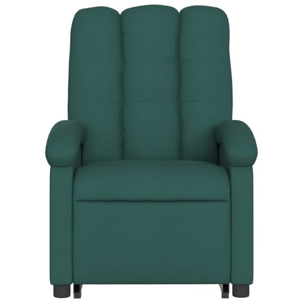 vidaXL Reclinerfåtölj med uppresningshjälp mörkgrön tyg