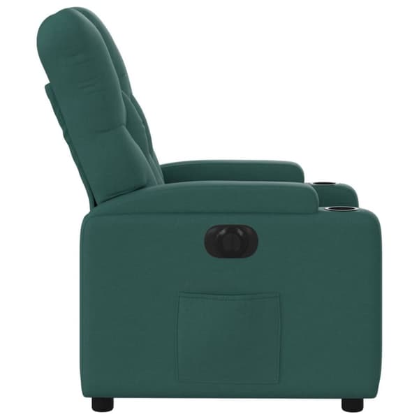 vidaXL Elektrisk reclinerfåtölj mörkgrön tyg