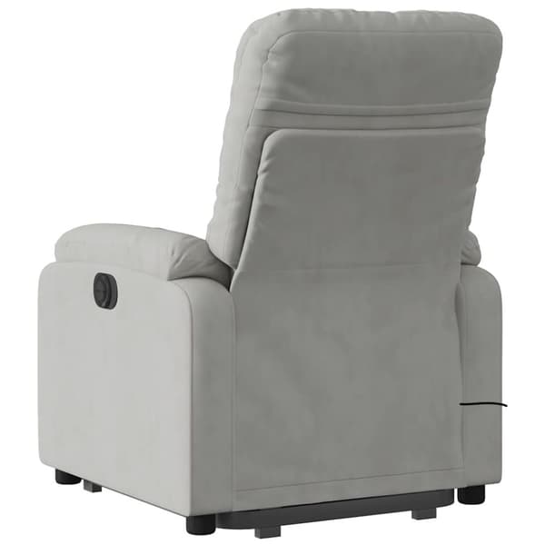 vidaXL massagestol med løftefunktion mikrofiberstof lysegrå