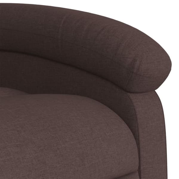 vidaXL Massagefåtölj med uppresningshjälp mörkbrun tyg