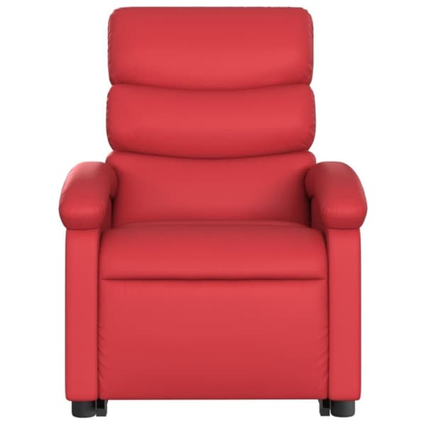 vidaXL Massagefåtölj med uppresningshjälp röd konstläder