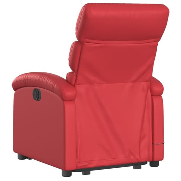 vidaXL Reclinerfåtölj med uppresningshjälp röd konstläder