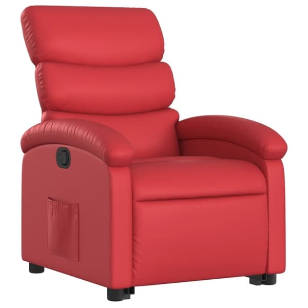 vidaXL Reclinerfåtölj med uppresningshjälp röd konstläder