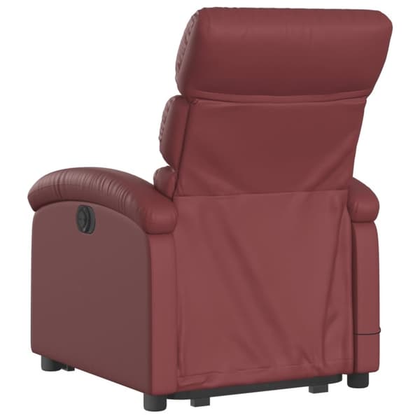 vidaXL Massagefåtölj med uppresningshjälp vinröd konstläder