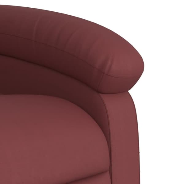 vidaXL Massagefåtölj med uppresningshjälp vinröd konstläder