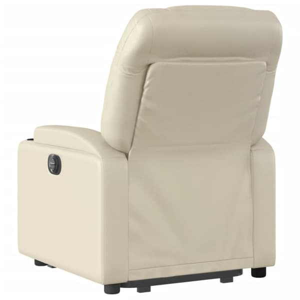vidaXL Reclinerfåtölj med uppresningshjälp gräddvit konstläder