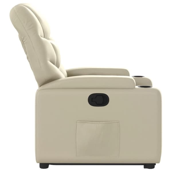 vidaXL Reclinerfåtölj med uppresningshjälp gräddvit konstläder