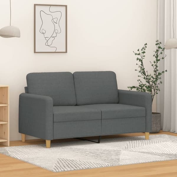 vidaXL 2-personers sofa 120 cm stof mørkegrå